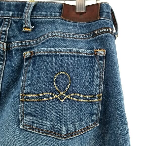 Lucky Brand Jeans Womens Size 10 Blue Front Zip Button Closure 5 Pocket Boot Cut - Picture 6 of 11